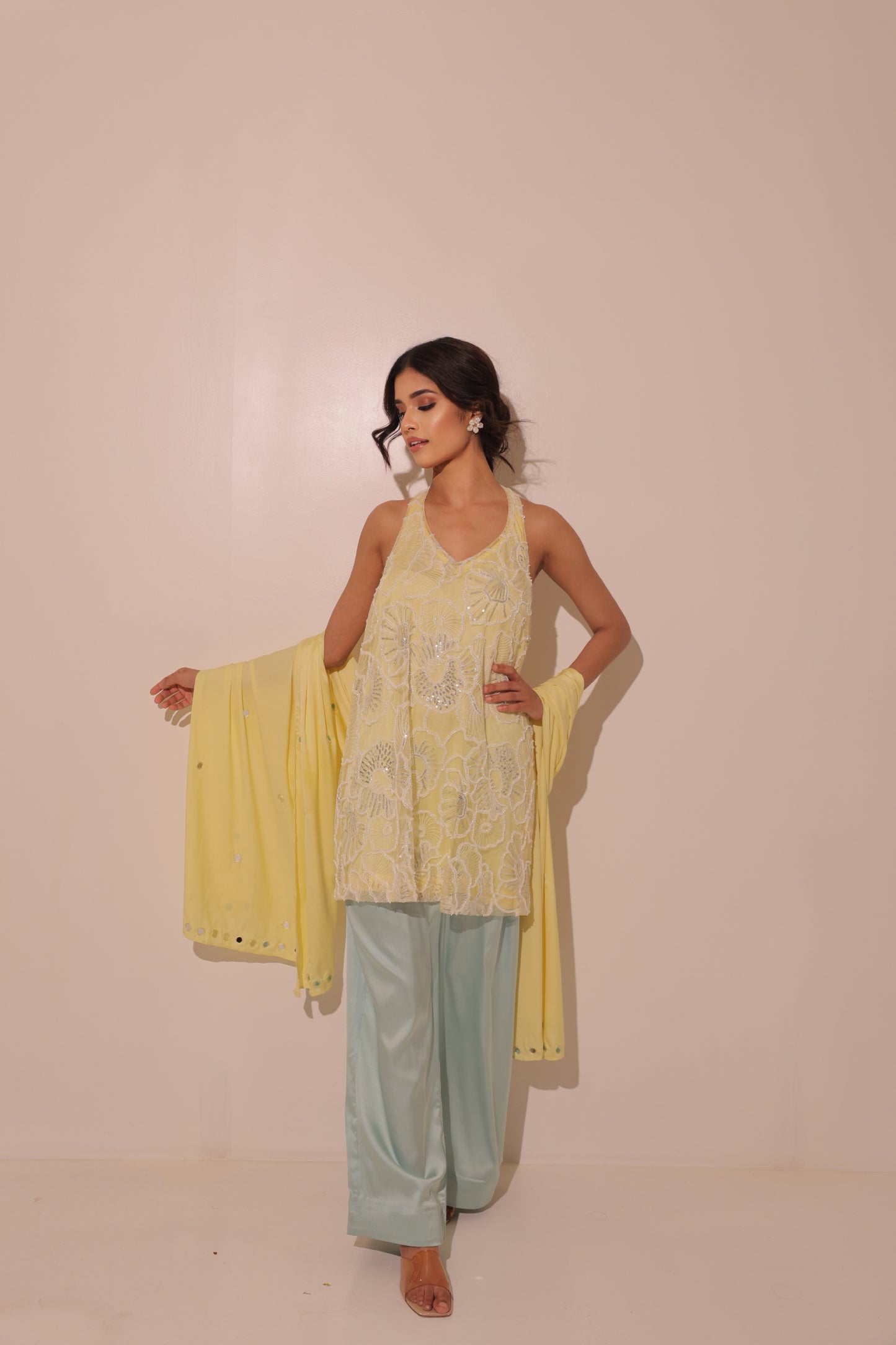 Yellow Embroider Kurta and Pant Set