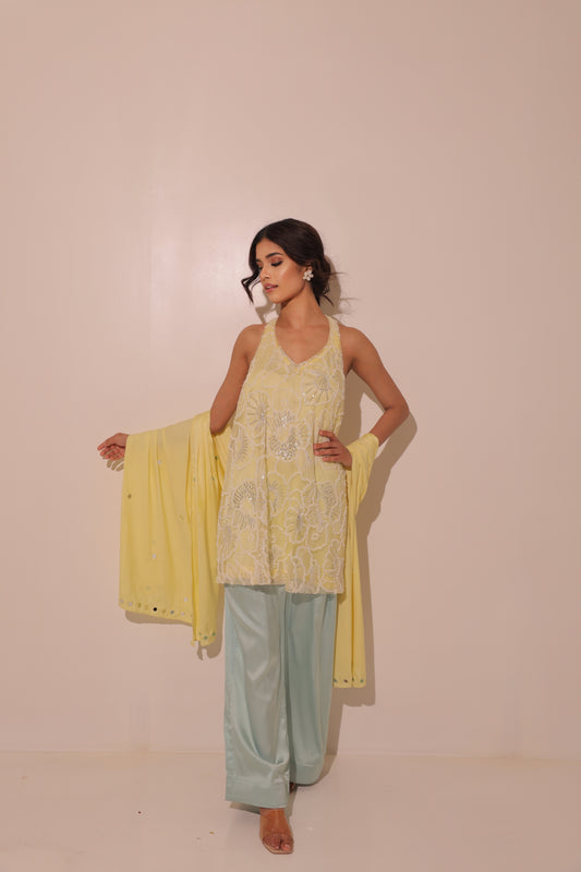 Yellow Embroider Kurta and Pant Set